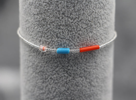 Crystal, Orange & Turquoise Bracelet