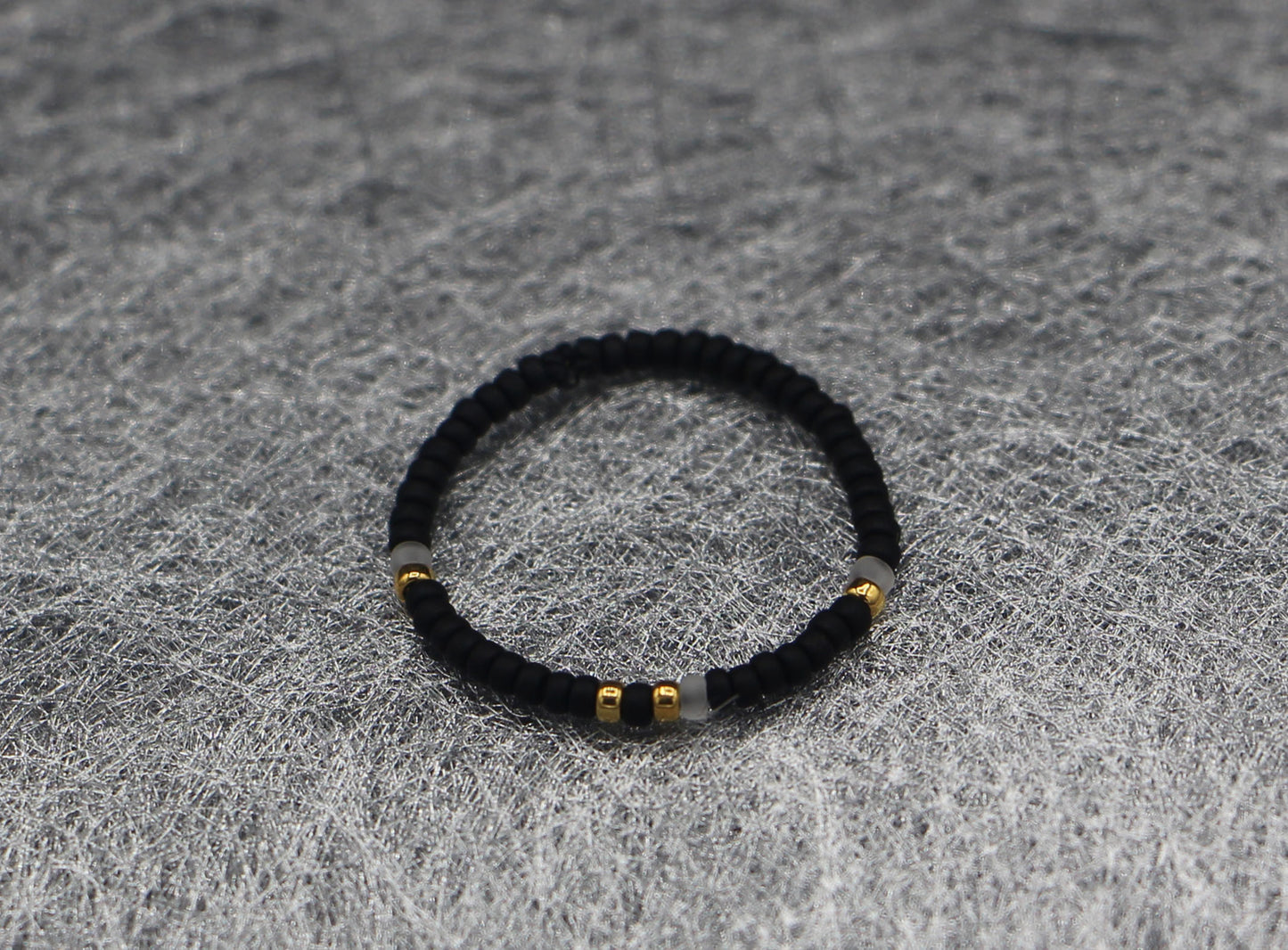 Black Matte Ring with Gold Sprinkles