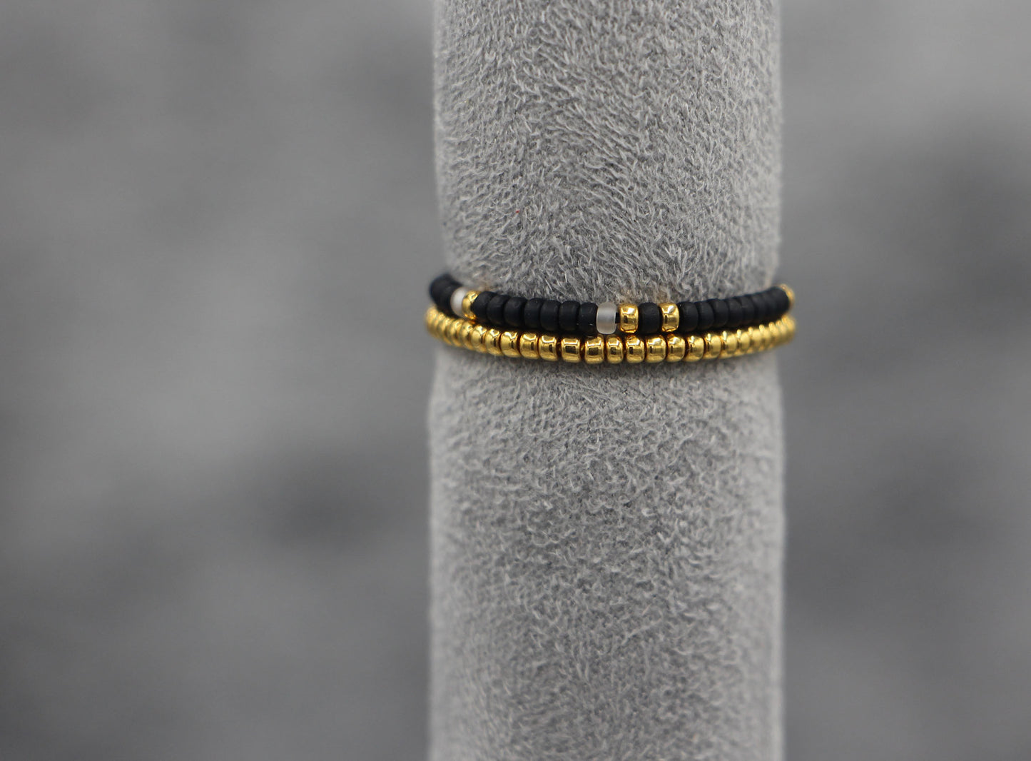 Black Matte Ring with Gold Sprinkles