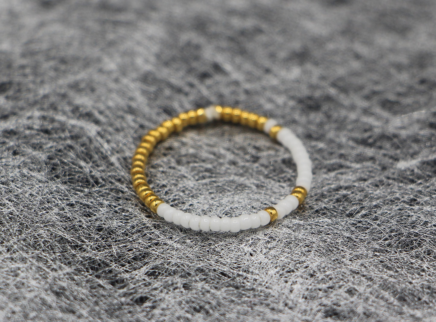 Half White Ring with Gold Sprinkles