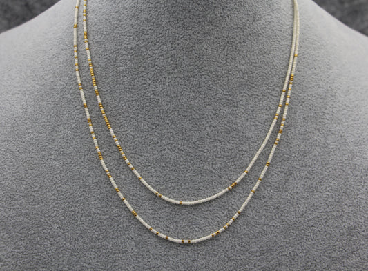 Pearl & Gold Double Strand Necklace