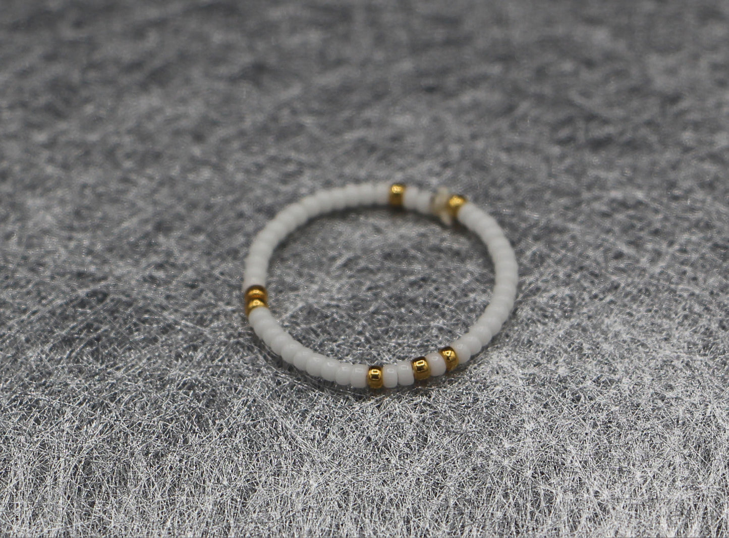 White Ring with Gold Sprinkles